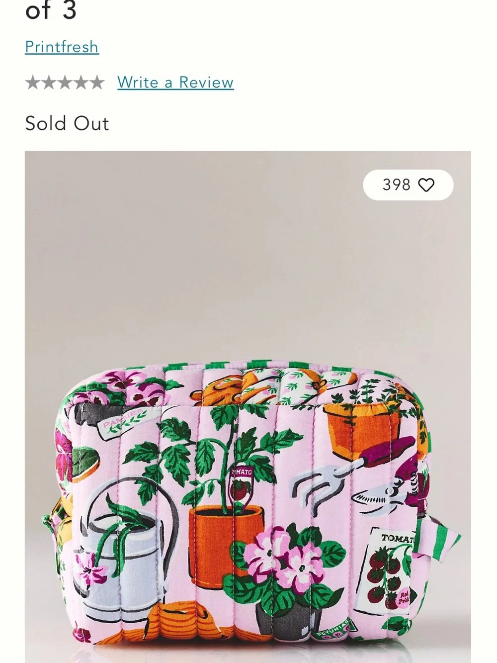 Anthropologie Printfresh Quilted Pouches - Set of 3 (no longer available on site